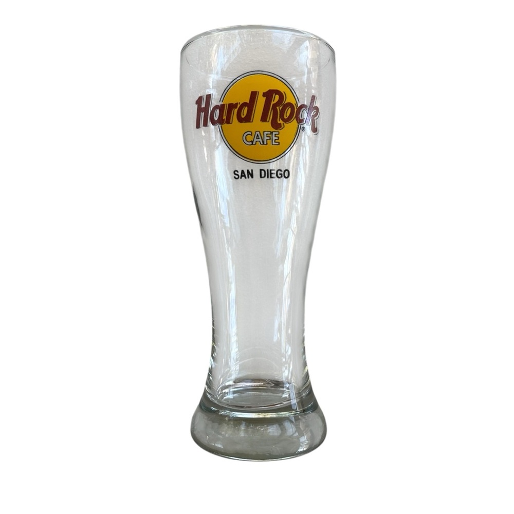 Hard Rock Cafe San Diego Tall Pilsner Beer Glass, 20‎ oz., 8.5 in., Tall Vintage
